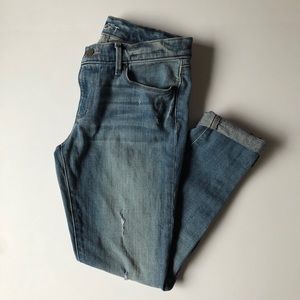 Loft distressed, relaxed skinny jeans